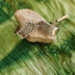 Vintage W. Rogers and Son "April' silverplate spoon bracelet